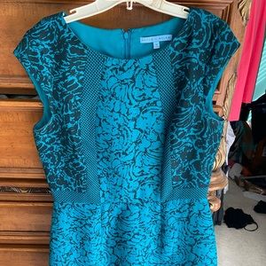 ANTONIO MELANI blue-green dress SIZE 10 EUC